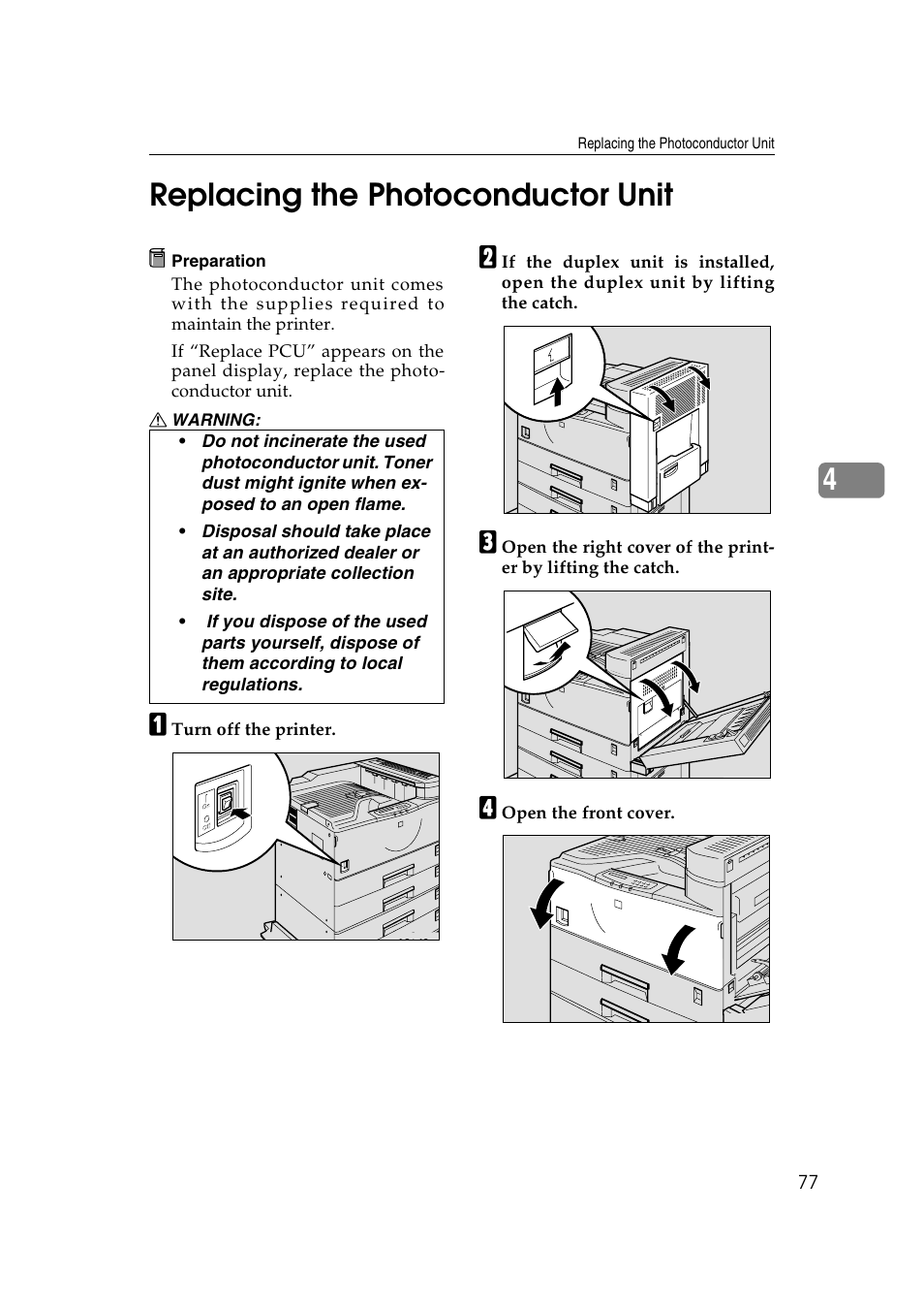 4replacing the photoconductor unit | Lanier AP3200 User Manual | Page 91 / 140