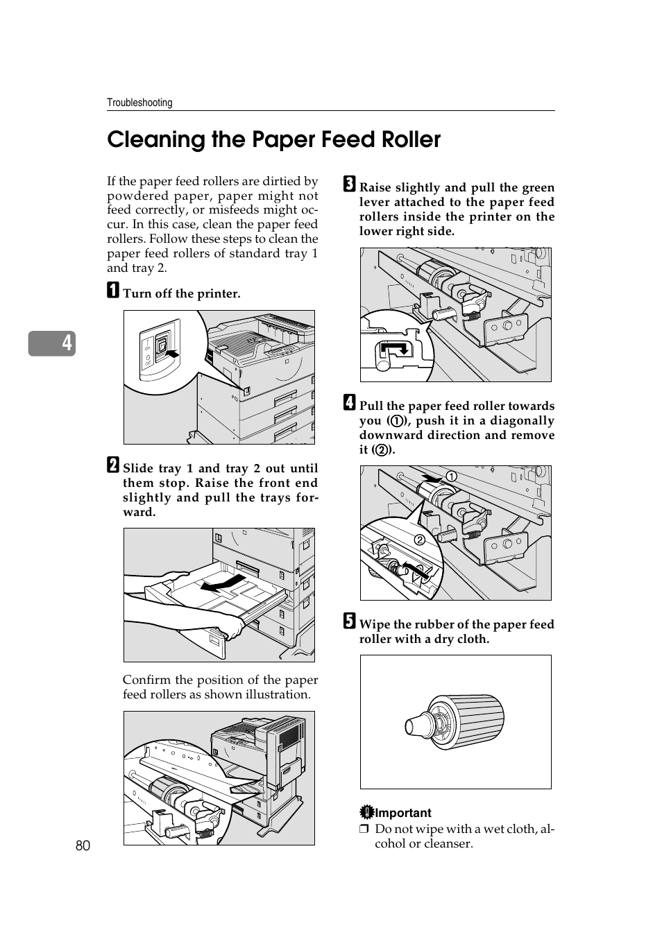 4cleaning the paper feed roller | Lanier AP3200 User Manual | Page 94 / 140