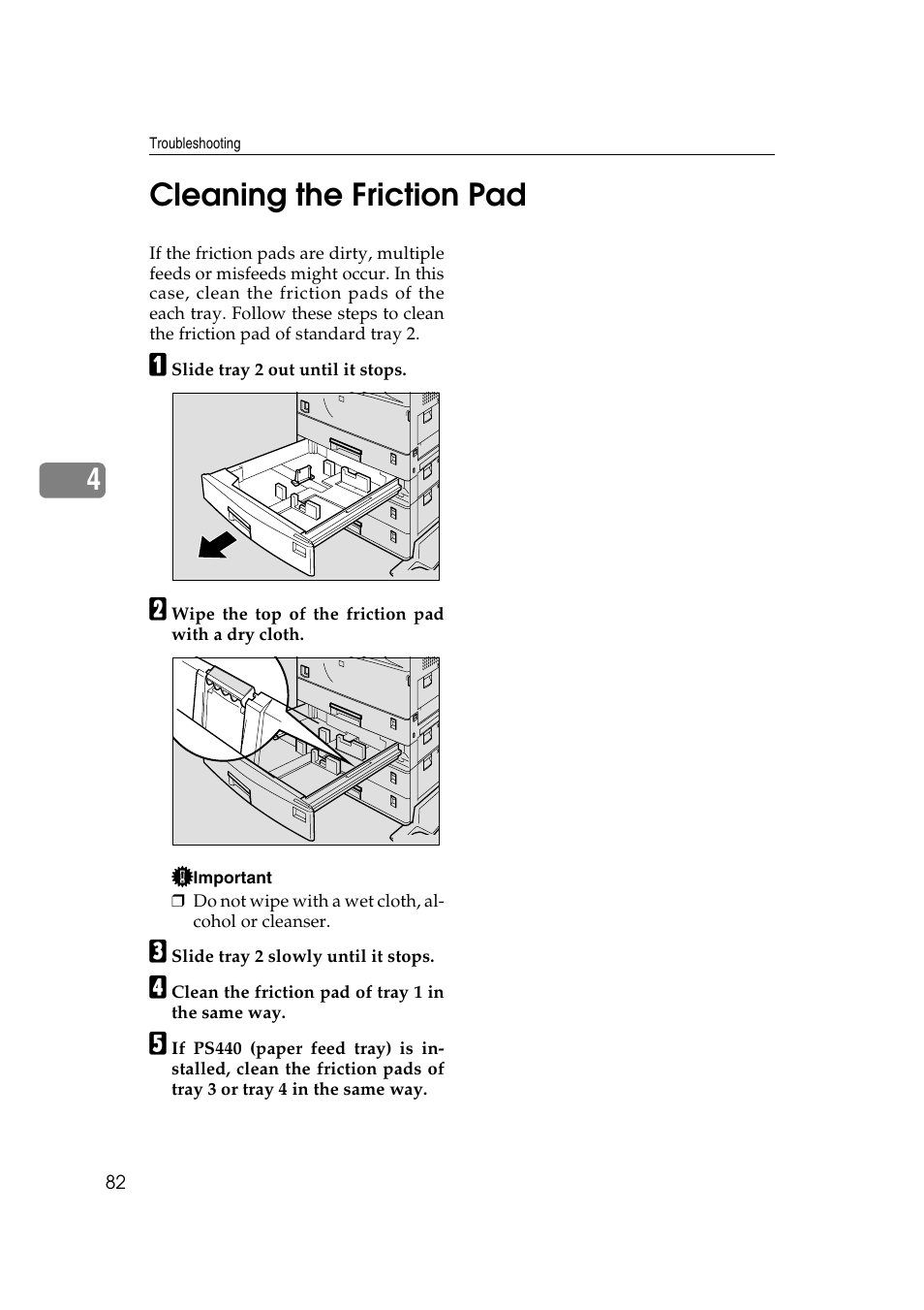 4cleaning the friction pad | Lanier AP3200 User Manual | Page 96 / 140