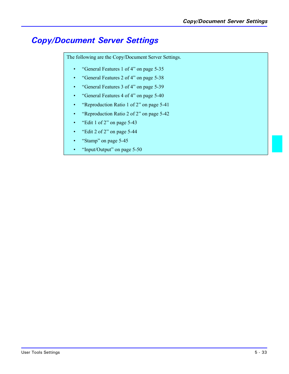 Copy/document server settings, Copy/document server settings -33 | Lanier 5635 User Manual | Page 149 / 288