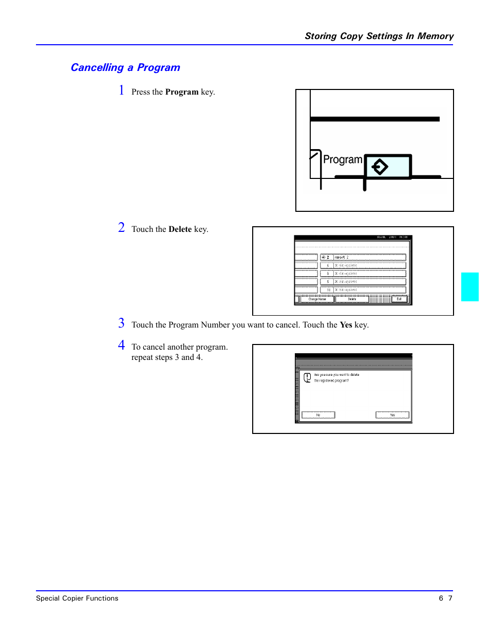 Cancelling a program, Cancelling a program -7 | Lanier 5635 User Manual | Page 177 / 288