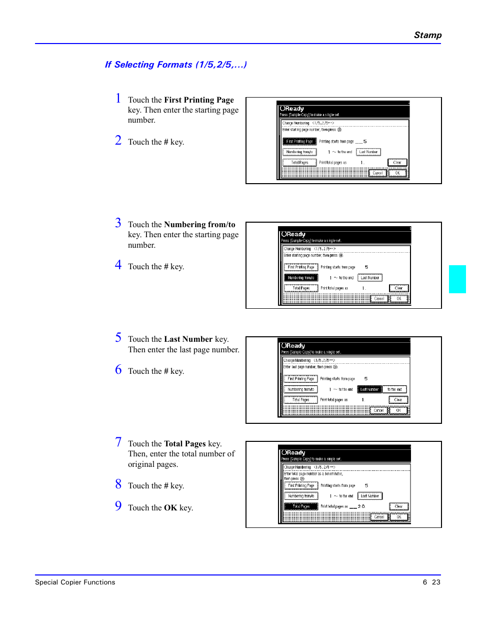 If selecting formats (1/5,2/5,...) | Lanier 5635 User Manual | Page 193 / 288