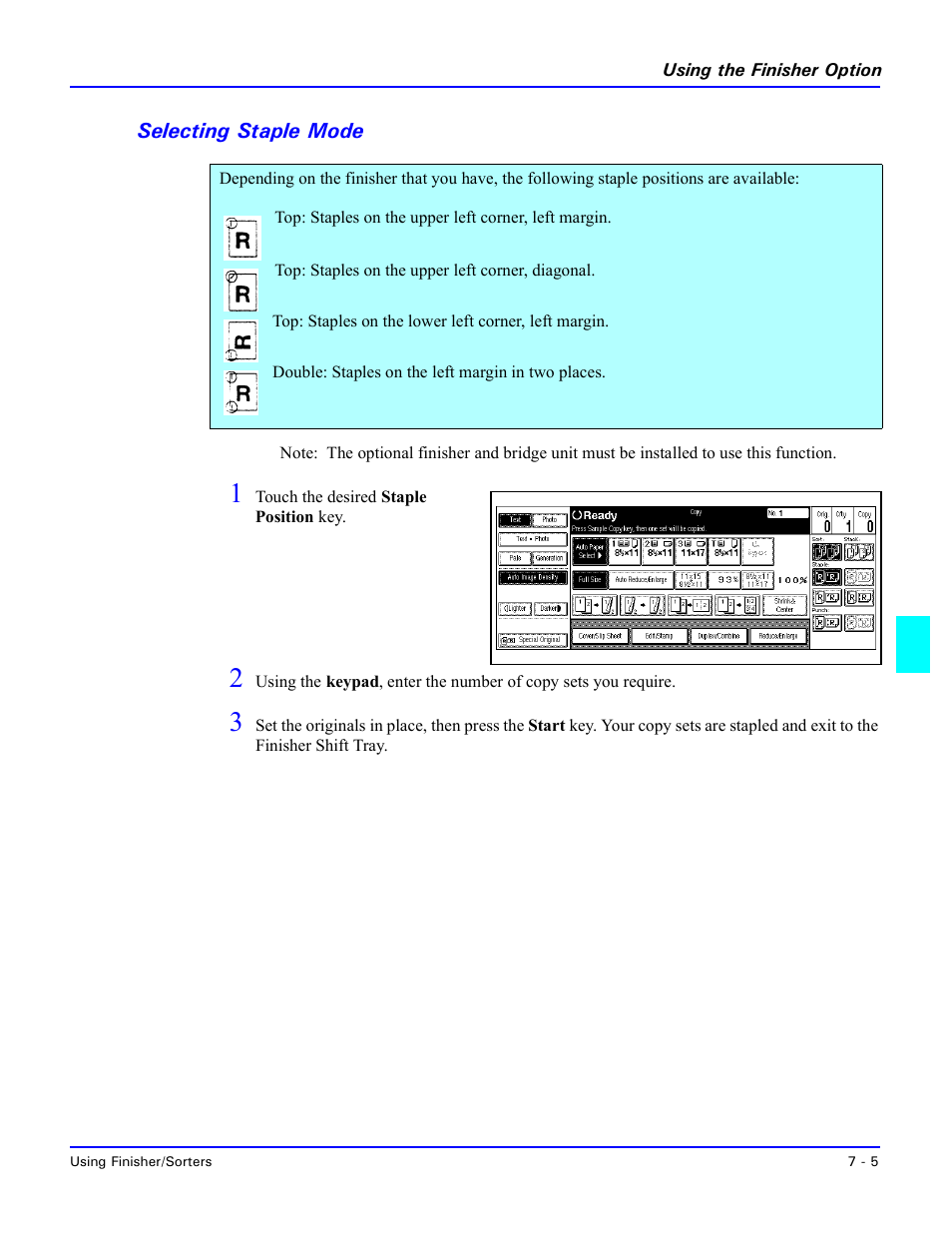 Selecting staple mode, Selecting staple mode -5 | Lanier 5635 User Manual | Page 201 / 288