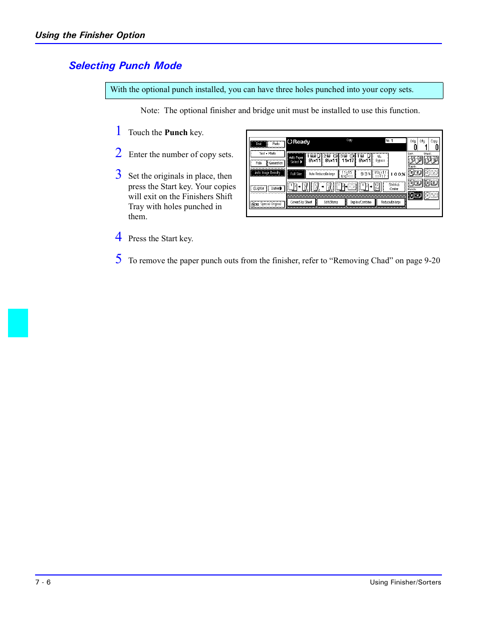 Selecting punch mode, Selecting punch mode -6 | Lanier 5635 User Manual | Page 202 / 288