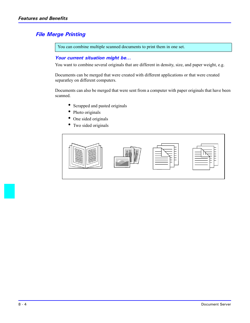 File merge printing, Your current situation might be, File merge printing -4 | Lanier 5635 User Manual | Page 208 / 288