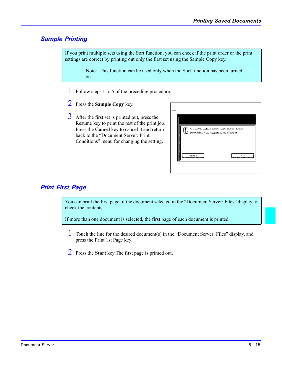 Sample printing, Sample printing -15 | Lanier 5635 User Manual | Page 219 / 288