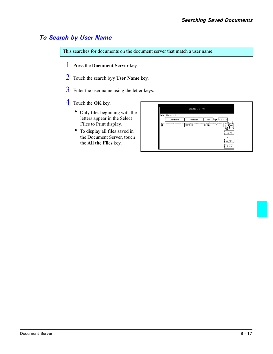 To search by user name, To search by user name -17 | Lanier 5635 User Manual | Page 221 / 288