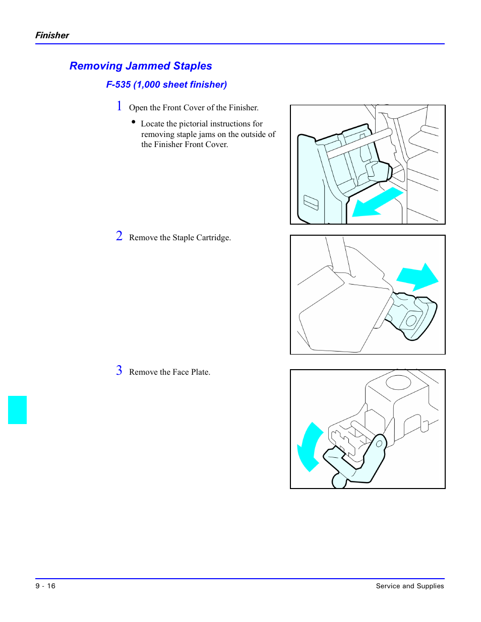 Removing jammed staples, Removing jammed staples -16 | Lanier 5635 User Manual | Page 242 / 288