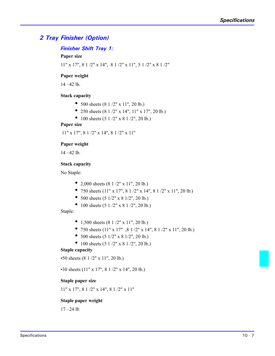 2 tray finisher (option), Finisher shift tray 1, 2 tray finisher (option) -7 | Lanier 5635 User Manual | Page 265 / 288