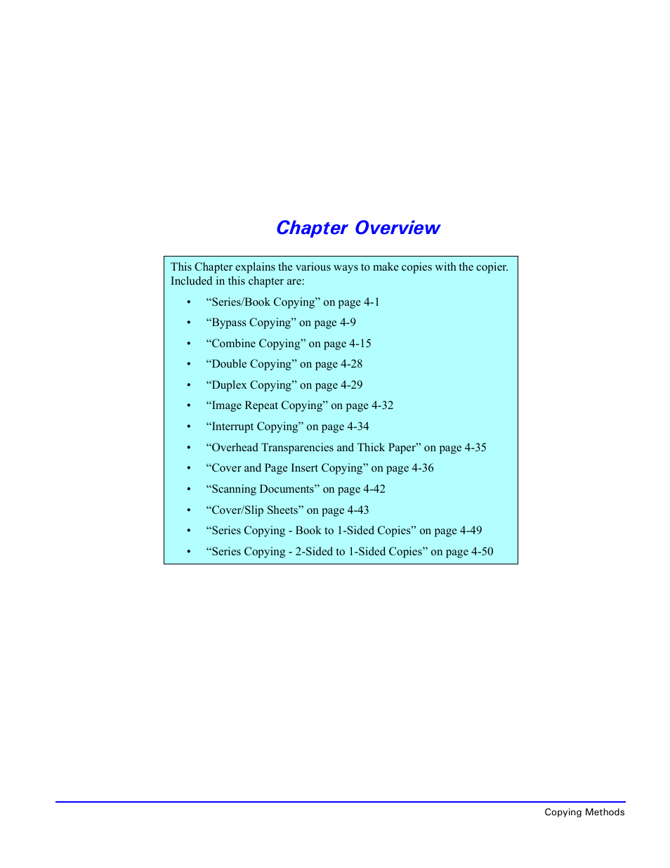Chapter overview | Lanier 5635 User Manual | Page 64 / 288