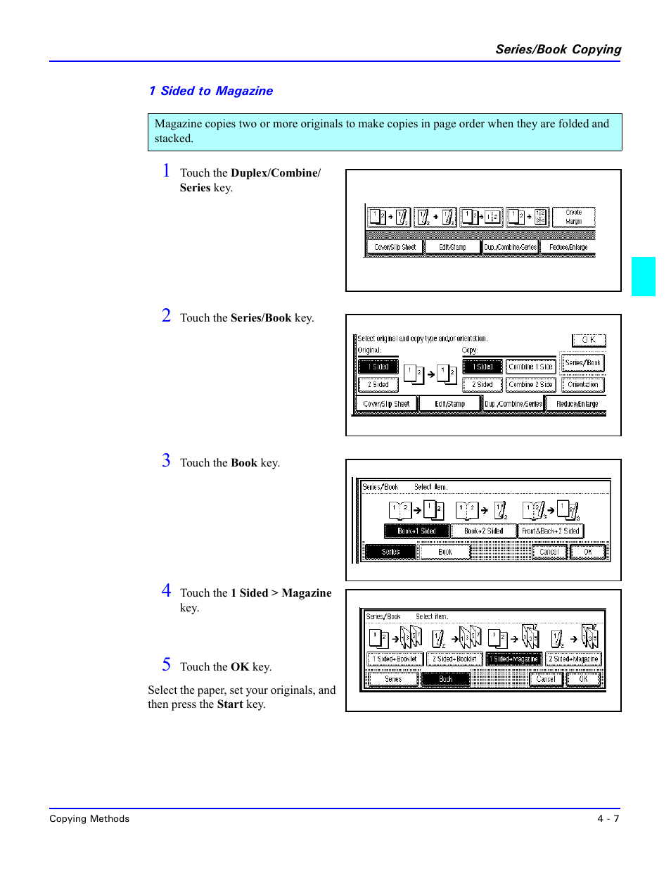 1 sided to magazine | Lanier 5635 User Manual | Page 71 / 288