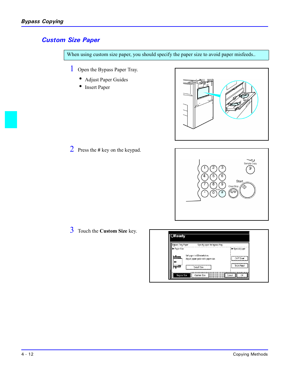 Custom size paper, Custom size paper -12 | Lanier 5635 User Manual | Page 76 / 288