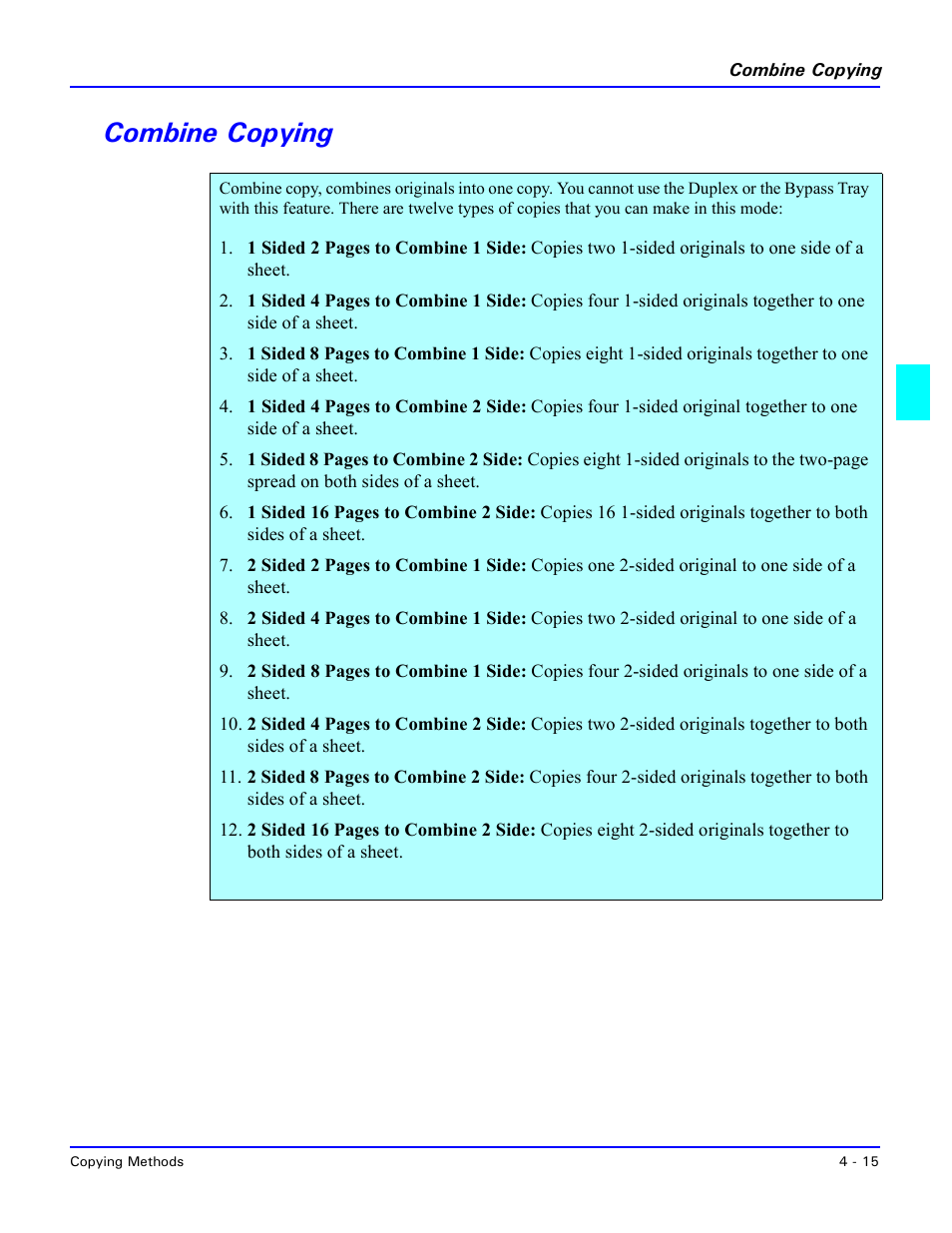 Combine copying, Combine copying -15 | Lanier 5635 User Manual | Page 79 / 288