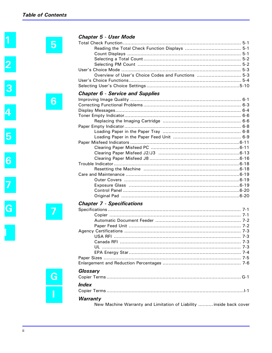 56 7 g i | Lanier 5415 User Manual | Page 4 / 104