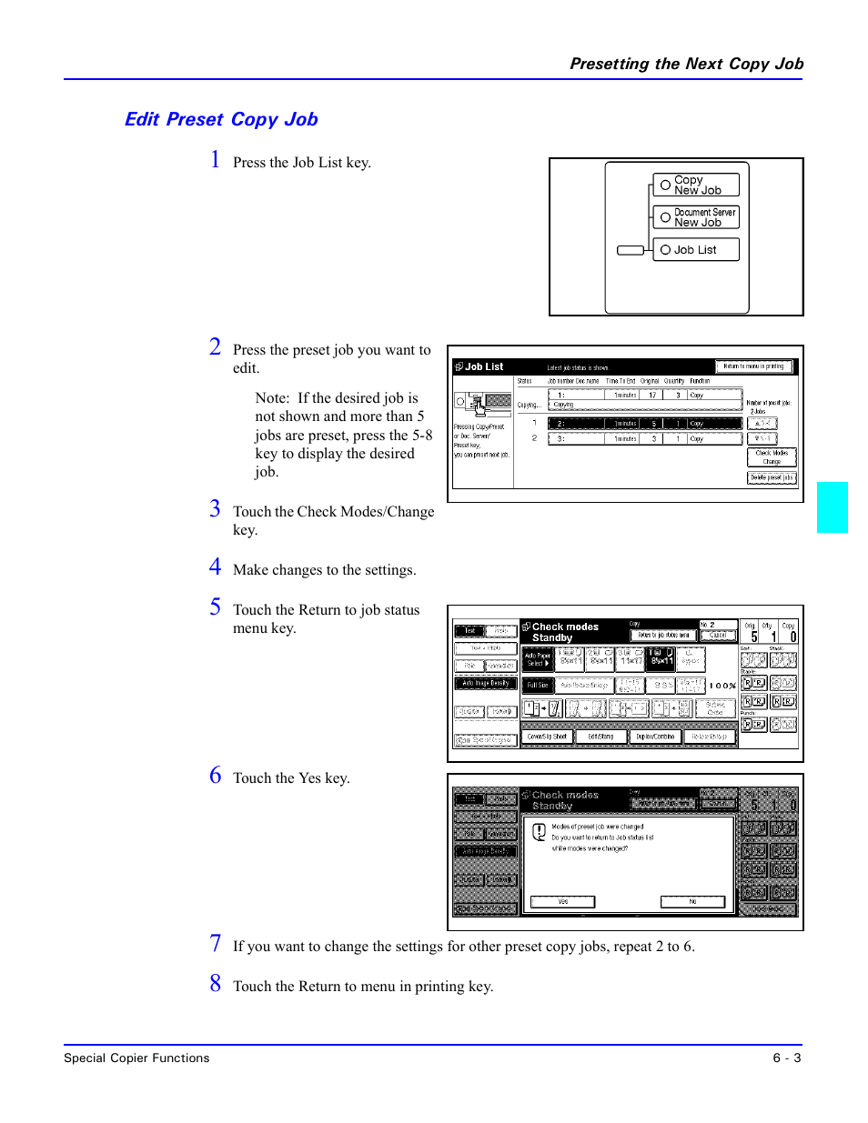 Edit preset copy job, Edit preset copy job -3 | Lanier 5470 User Manual | Page 113 / 184