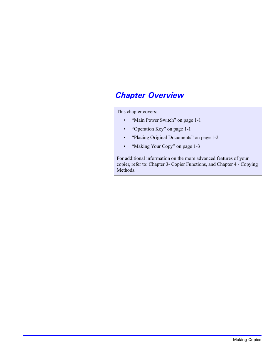 Chapter overview | Lanier 5470 User Manual | Page 12 / 184