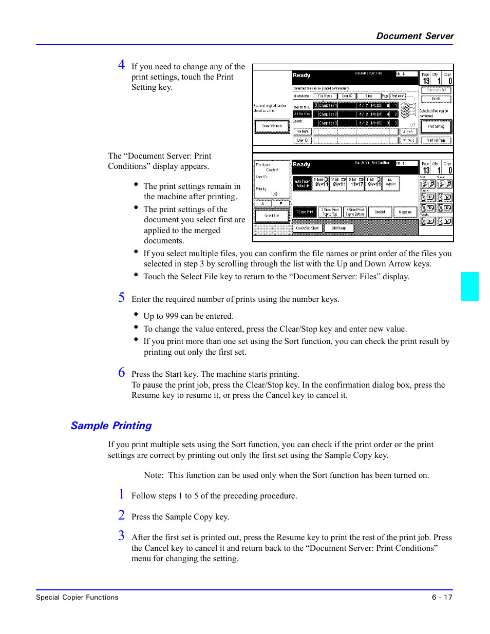 Sample printing, Sample printing -17 | Lanier 5470 User Manual | Page 127 / 184