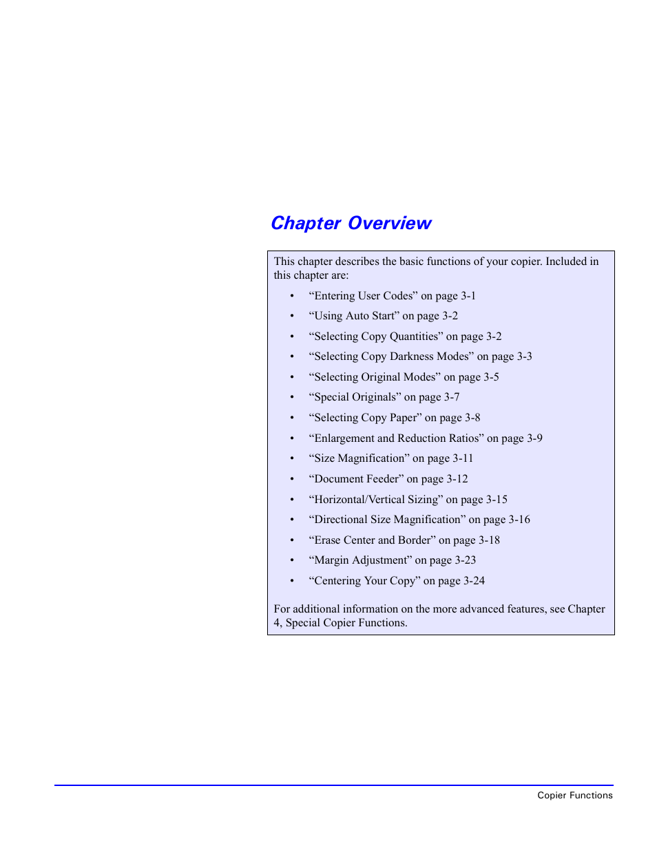 Chapter overview | Lanier 5470 User Manual | Page 20 / 184
