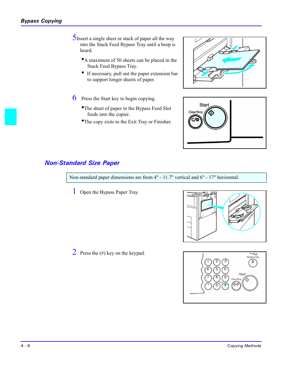 Non-standard size paper, Non-standard size paper -6 | Lanier 5470 User Manual | Page 52 / 184