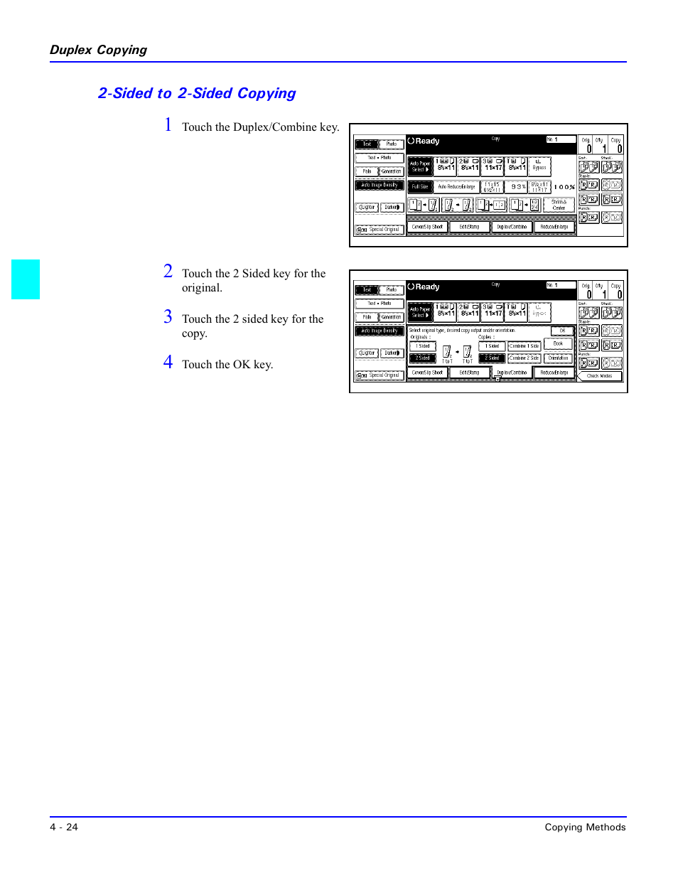Sided to 2-sided copying, Sided to 2-sided copying -24 | Lanier 5470 User Manual | Page 70 / 184