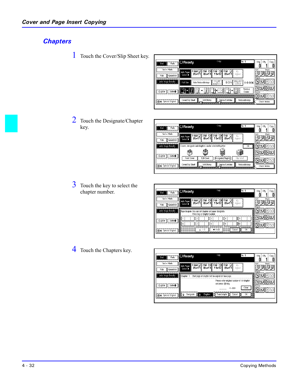 Chapters, Chapters -32 | Lanier 5470 User Manual | Page 78 / 184
