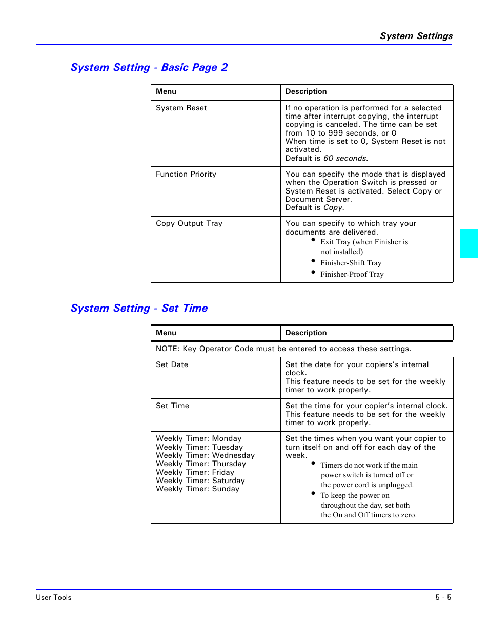 System setting - set time, System setting - set time -5 | Lanier 5470 User Manual | Page 89 / 184