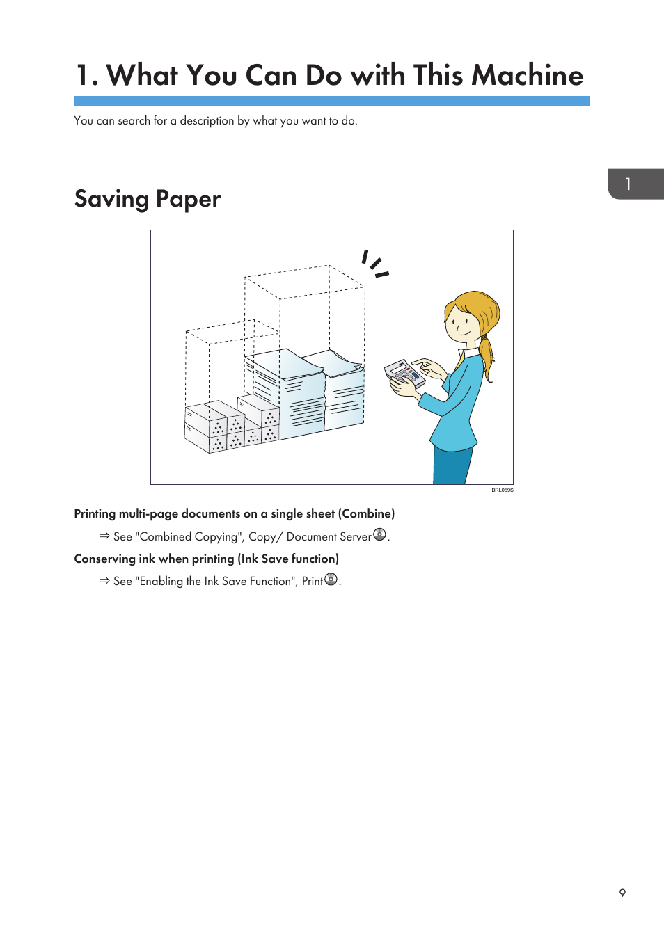 What you can do with this machine, Saving paper | Lanier CW2200SP User Manual | Page 11 / 220
