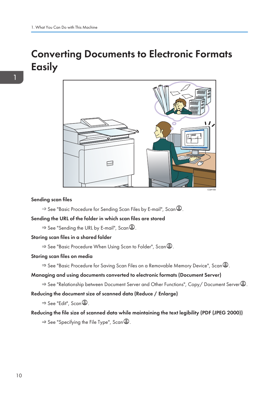 Converting documents to electronic formats easily | Lanier CW2200SP User Manual | Page 12 / 220