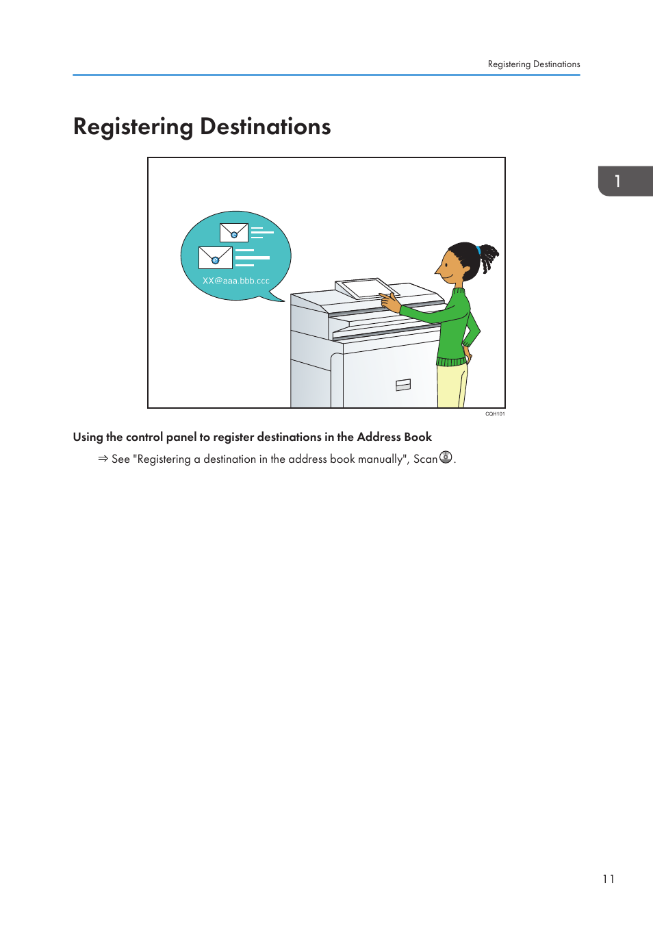 Registering destinations | Lanier CW2200SP User Manual | Page 13 / 220