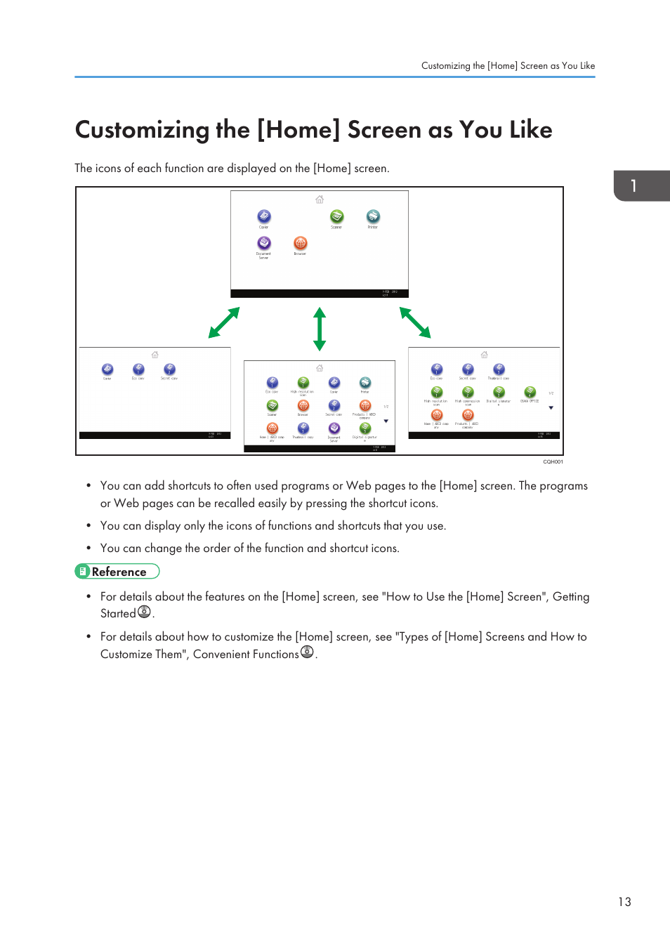 Customizing the [home] screen as you like | Lanier CW2200SP User Manual | Page 15 / 220