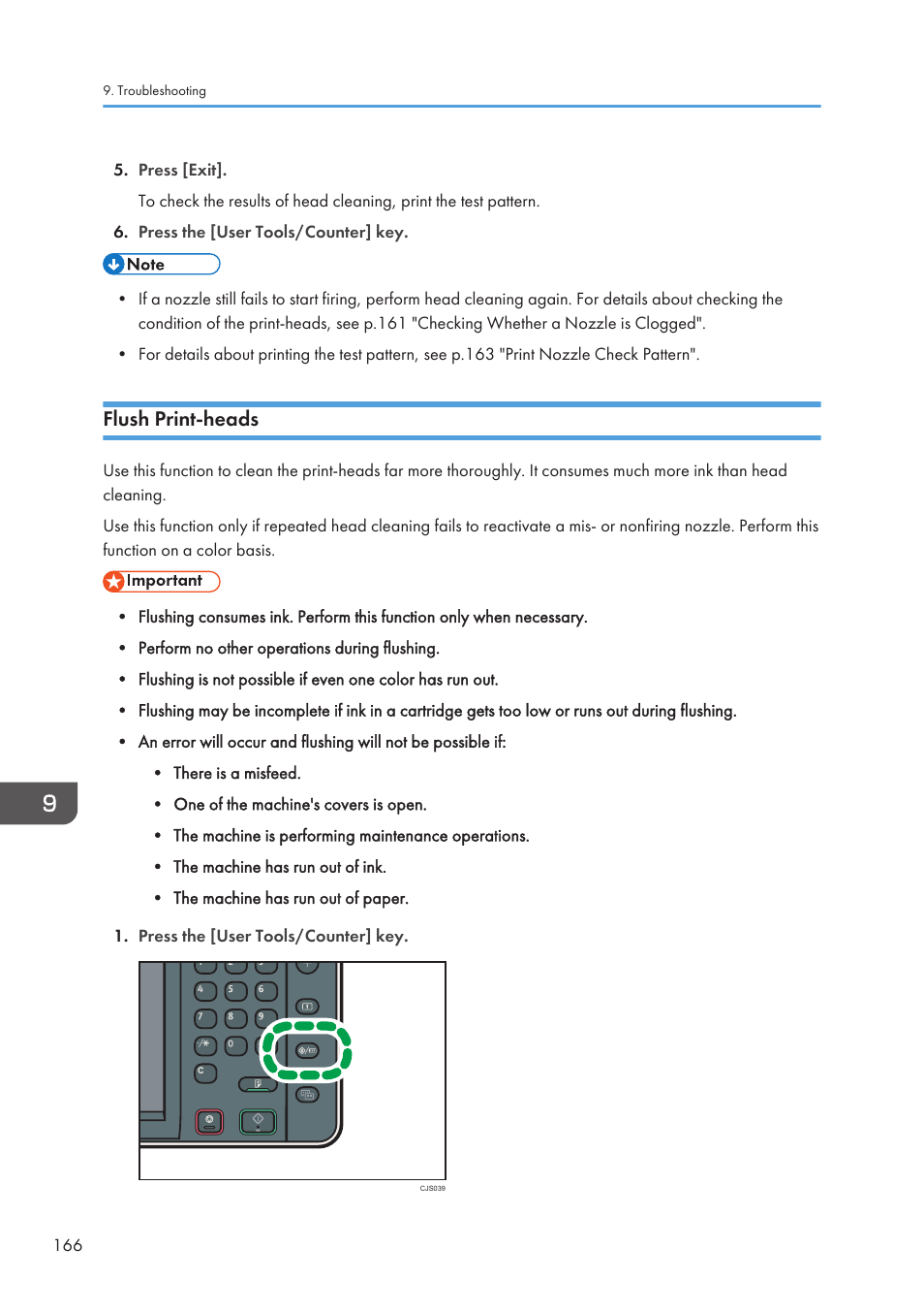 Flush print-heads | Lanier CW2200SP User Manual | Page 168 / 220