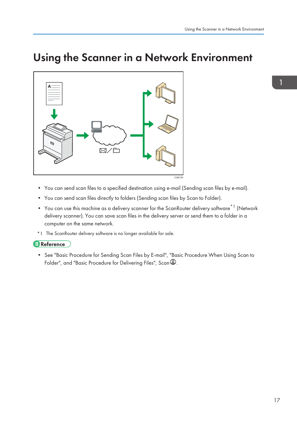 Using the scanner in a network environment | Lanier CW2200SP User Manual | Page 19 / 220