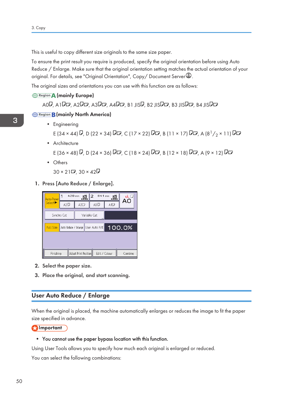 User auto reduce / enlarge | Lanier CW2200SP User Manual | Page 52 / 220