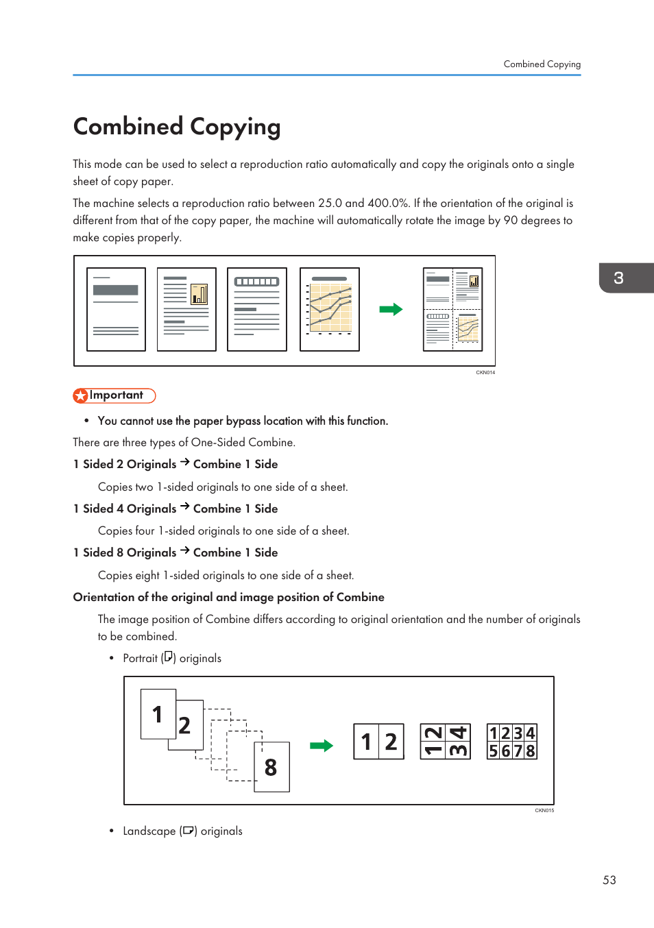 Combined copying | Lanier CW2200SP User Manual | Page 55 / 220