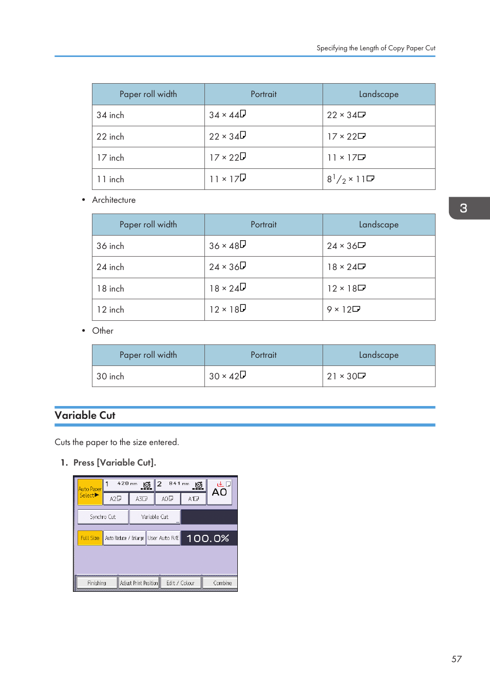 Variable cut | Lanier CW2200SP User Manual | Page 59 / 220