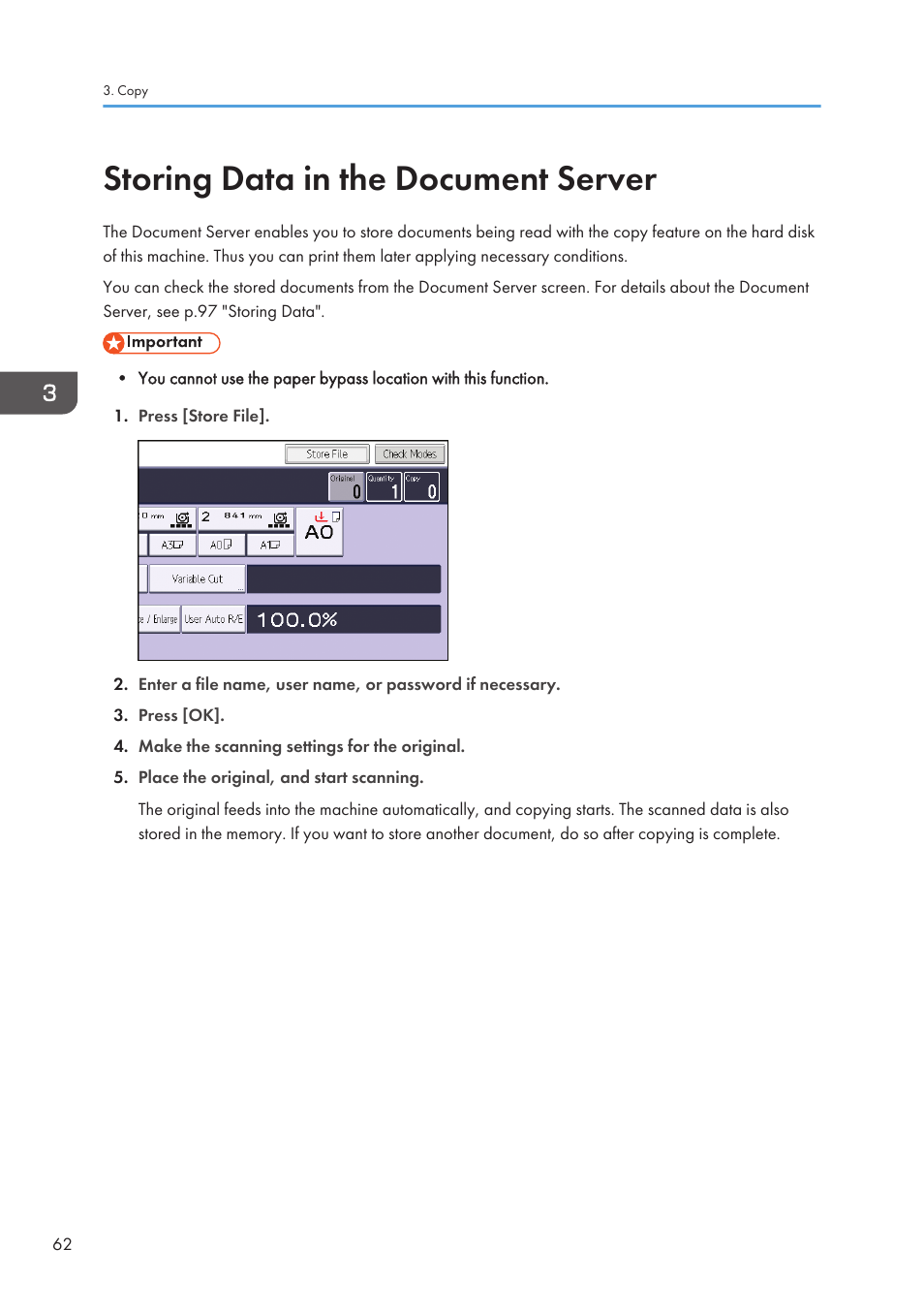 Storing data in the document server | Lanier CW2200SP User Manual | Page 64 / 220