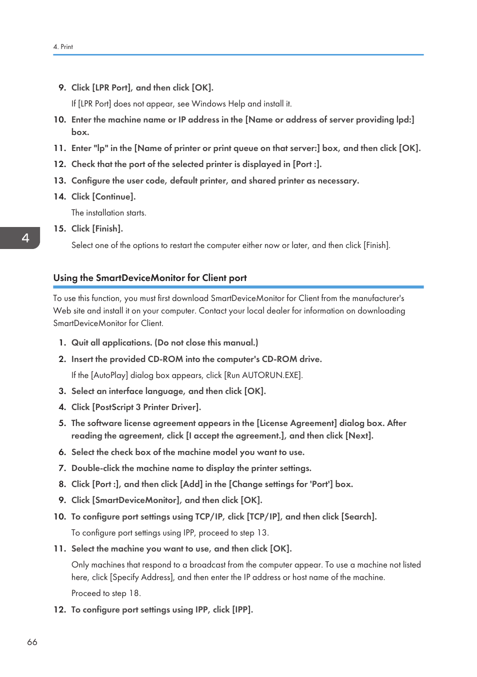 Using the smartdevicemonitor for client port, P.66 "using the smartdevicemonitor for client port | Lanier CW2200SP User Manual | Page 68 / 220