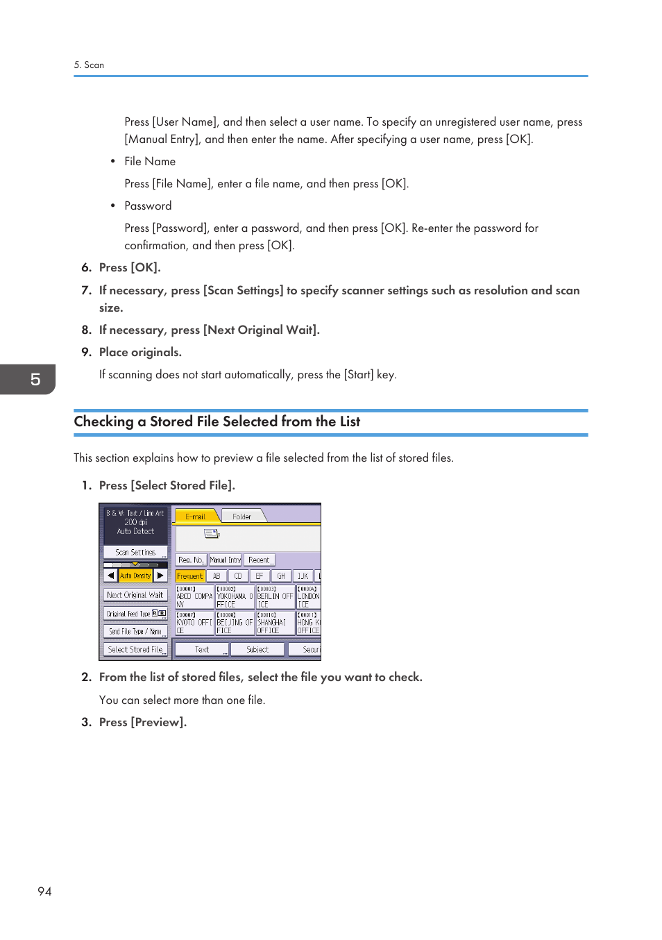 Checking a stored file selected from the list | Lanier CW2200SP User Manual | Page 96 / 220