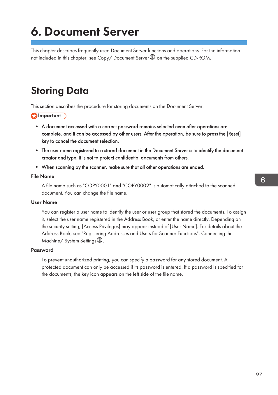 Document server, Storing data | Lanier CW2200SP User Manual | Page 99 / 220
