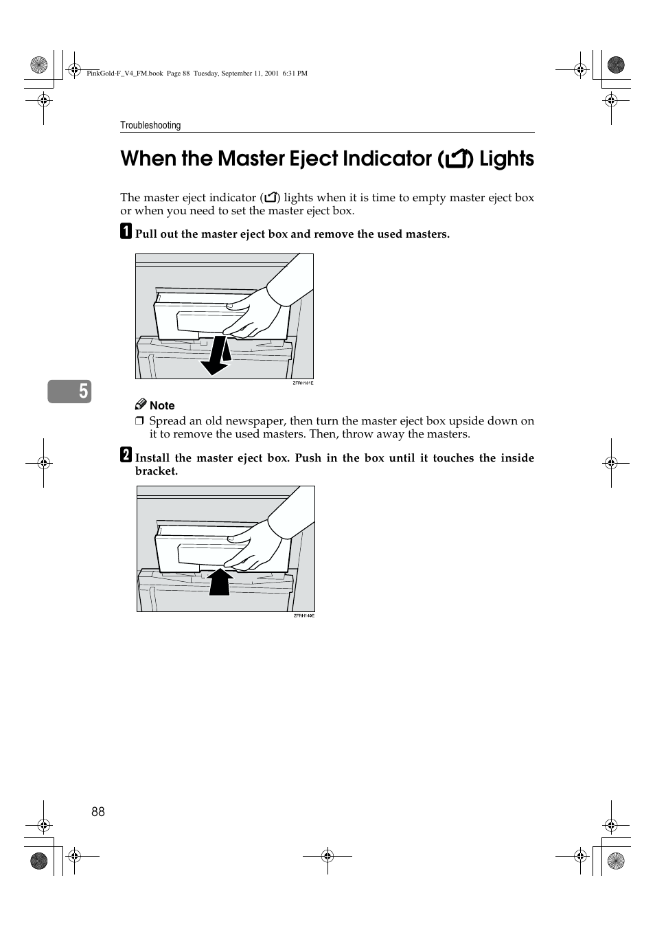 When the master eject indicator lights | Lanier JP1030 User Manual | Page 100 / 128