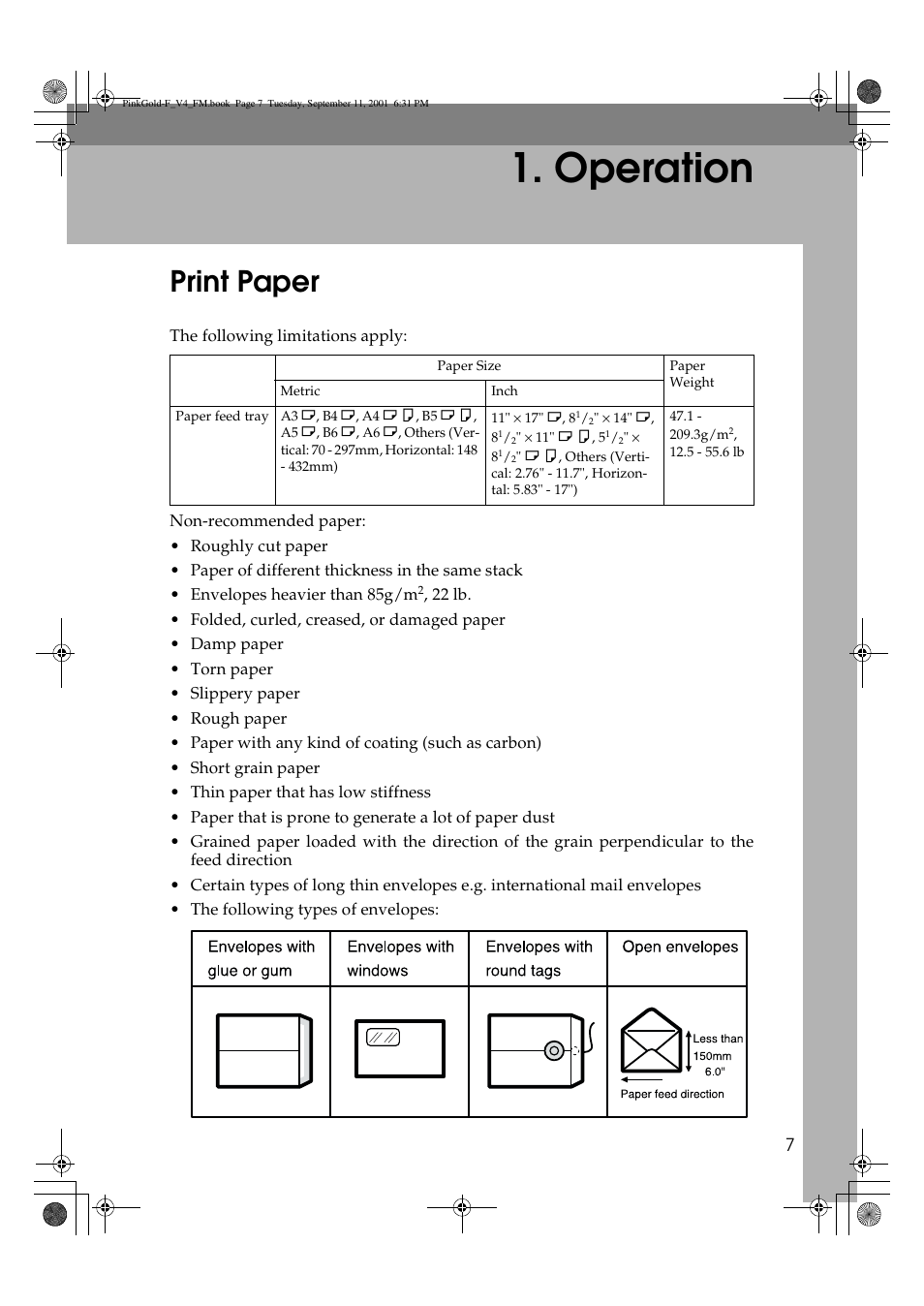 Operation, Print paper | Lanier JP1030 User Manual | Page 19 / 128