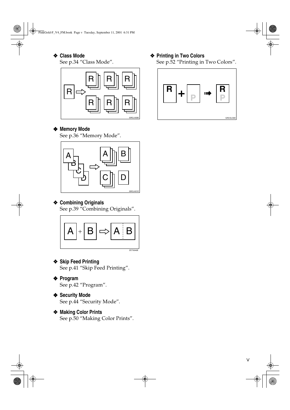 Ba a b, Rp r p, Rd c b | Ab c d | Lanier JP1030 User Manual | Page 9 / 128