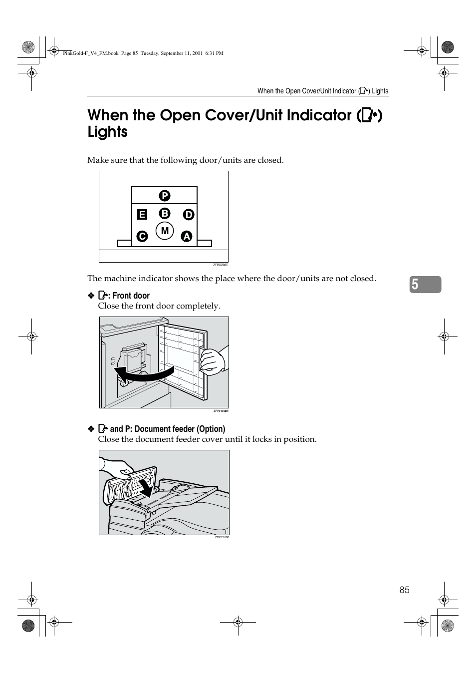 When the open cover/unit indicator lights | Lanier JP1030 User Manual | Page 97 / 128