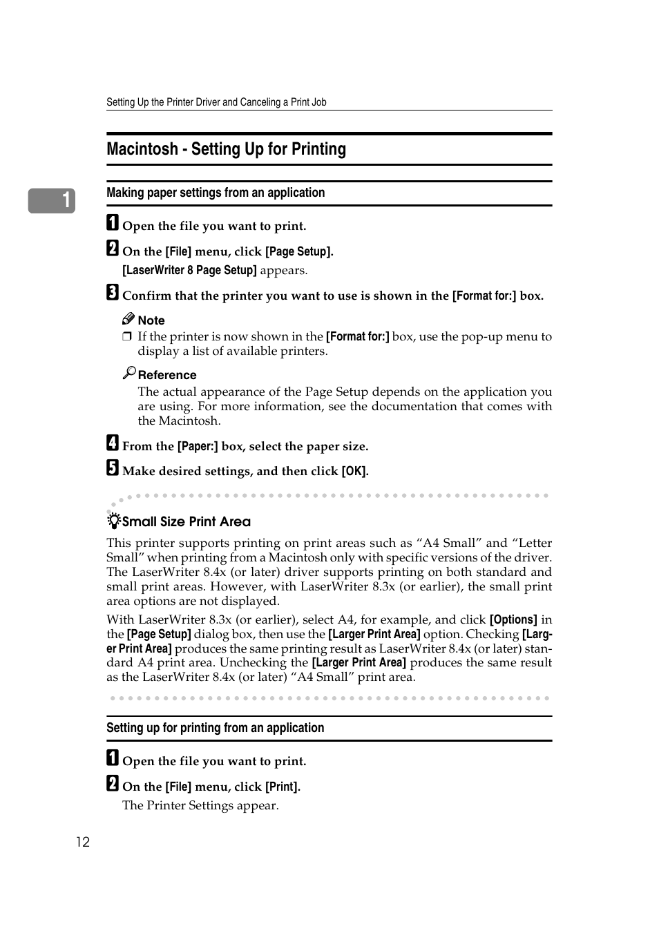 Macintosh - setting up for printing | Lanier AP206 User Manual | Page 25 / 141