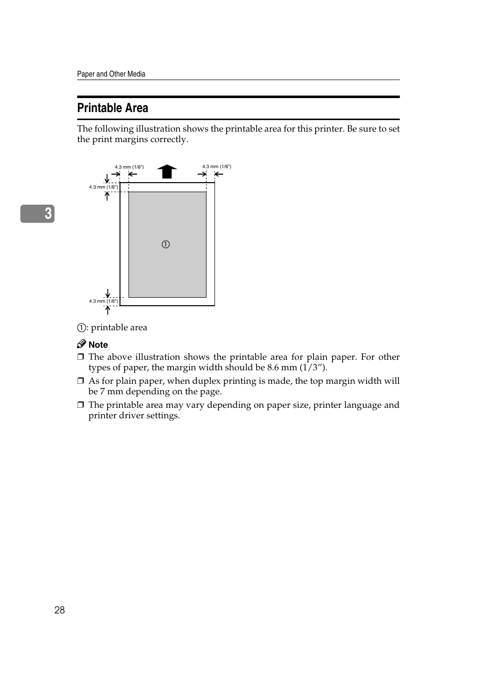 Printable area | Lanier AP206 User Manual | Page 41 / 141