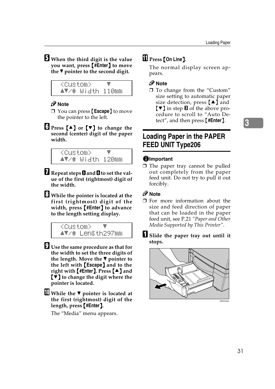 Loading paper in the paper feed unit type206 | Lanier AP206 User Manual | Page 44 / 141