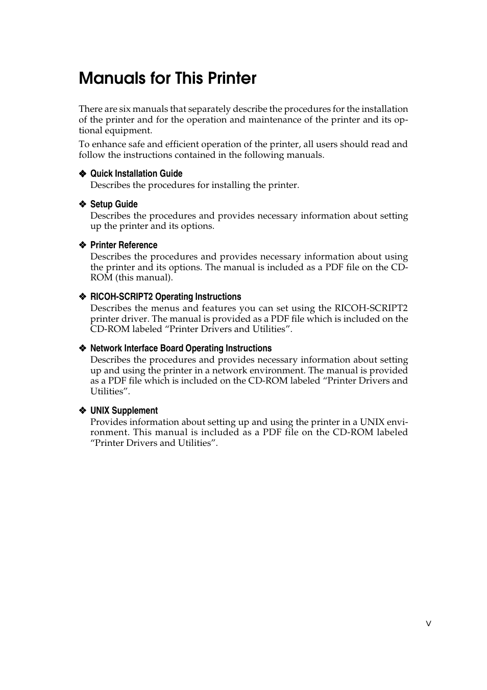 Manuals for this printer | Lanier AP206 User Manual | Page 8 / 141