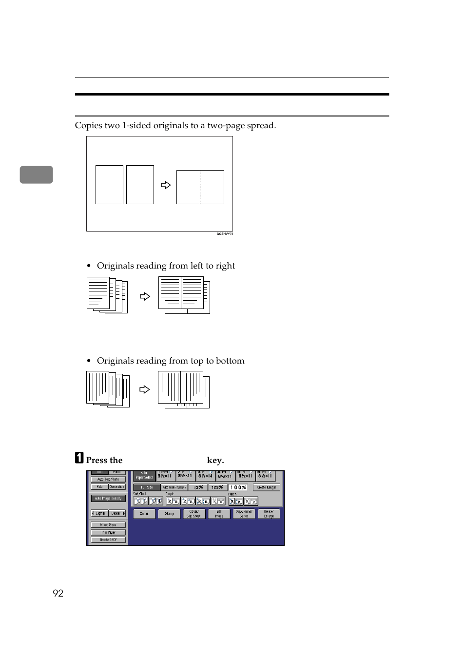 Combine 1 side, 1 sided 2 pages → combine 1 side | Lanier 5705 User Manual | Page 106 / 368