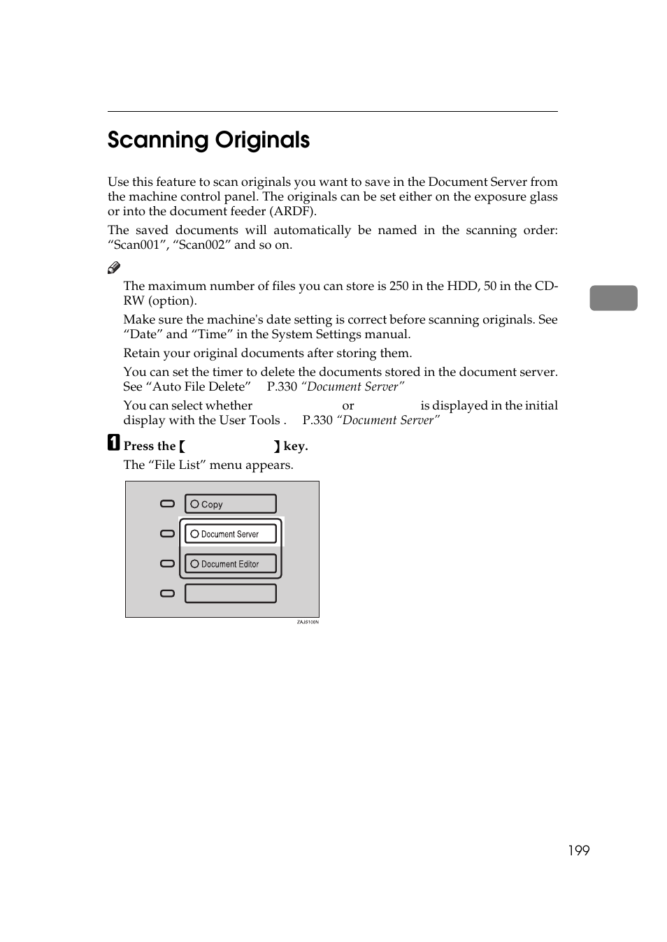 Scanning originals, 3scanning originals | Lanier 5705 User Manual | Page 213 / 368