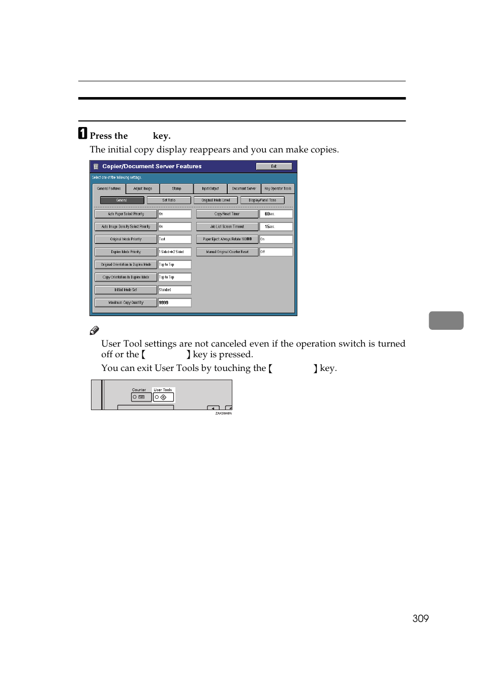 Exiting user tools | Lanier 5705 User Manual | Page 323 / 368